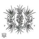 two symmetric rosemary branches tattoo design idea