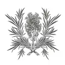 two symmetric rosemary branches tattoo design idea
