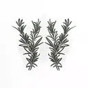 two symmetric rosemary branches tattoo design idea