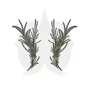 two symmetric rosemary branches tattoo design idea