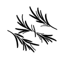 two symmetric rosemary branches tattoo design idea