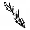 two symmetric rosemary branches tattoo design idea