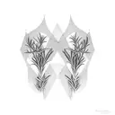 two symmetric rosemary branches tattoo design idea