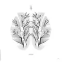 two symmetric rosemary branches tattoo design idea