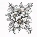 birthday month flowers tattoo design idea
