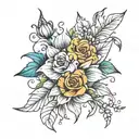 birthday month flowers tattoo design idea