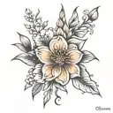 birthday month flowers tattoo design idea