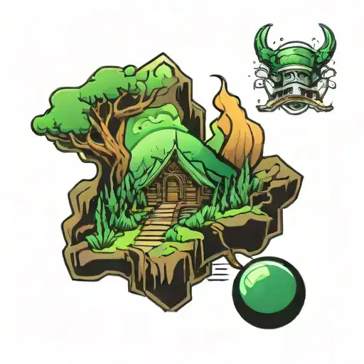 green mountain tattoo design idea