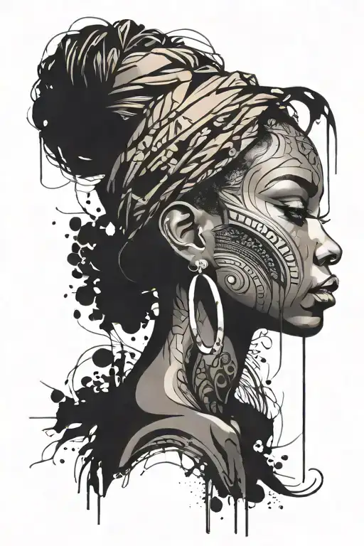 african american woman tattoo design idea