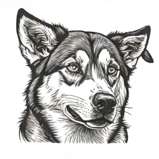 siberian husky dog tattoo design idea