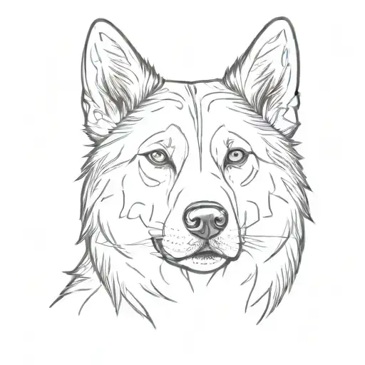 siberian husky dog tattoo design idea