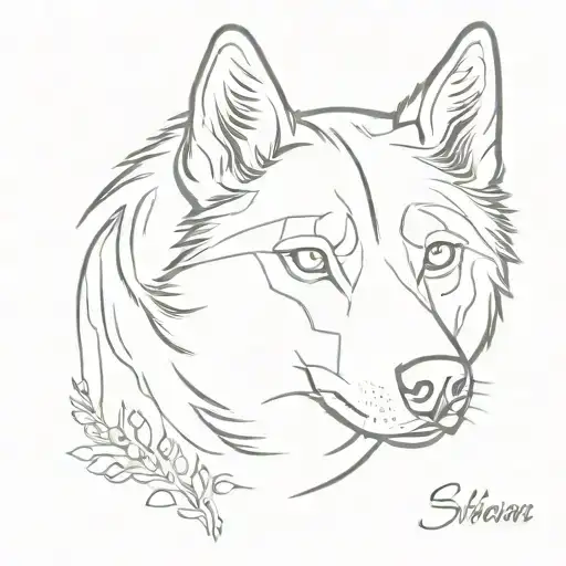 siberian husky dog tattoo design idea