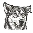 siberian husky dog tattoo design idea