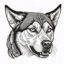 siberian husky dog tattoo design idea
