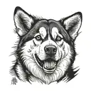 siberian husky dog tattoo design idea