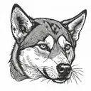 siberian husky dog tattoo design idea