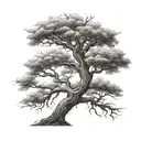 dead tree and live tree  tattoo design idea
