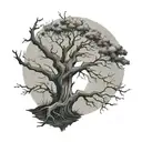 dead tree and live tree  tattoo design idea