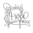 pool fry with fire with "histou" writing underneath tattoo design idea