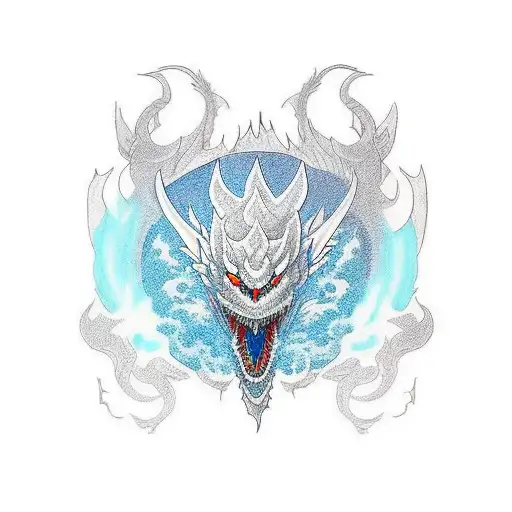 full sleeve plus chest dragon with the head starting on the hand, orange and blue cloud filler, samurai on the tricep tattoo design idea
