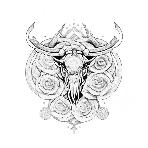 charging Taurus tattoo design idea