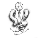 the noose from the gallows with baloons tattoo design idea