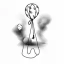 the noose from the gallows with baloons tattoo design idea
