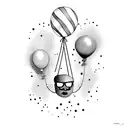 the noose from the gallows with baloons tattoo design idea