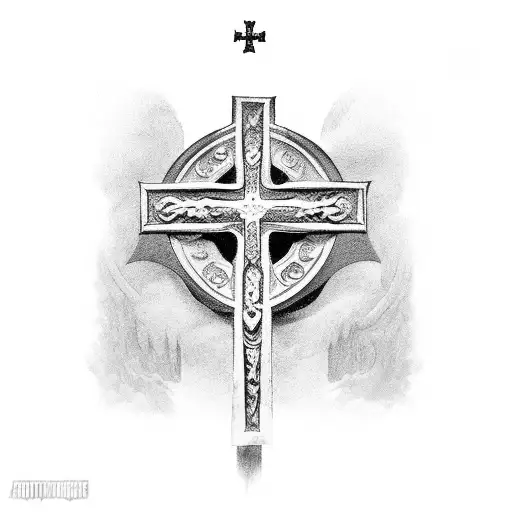 medieval cross tattoo design idea