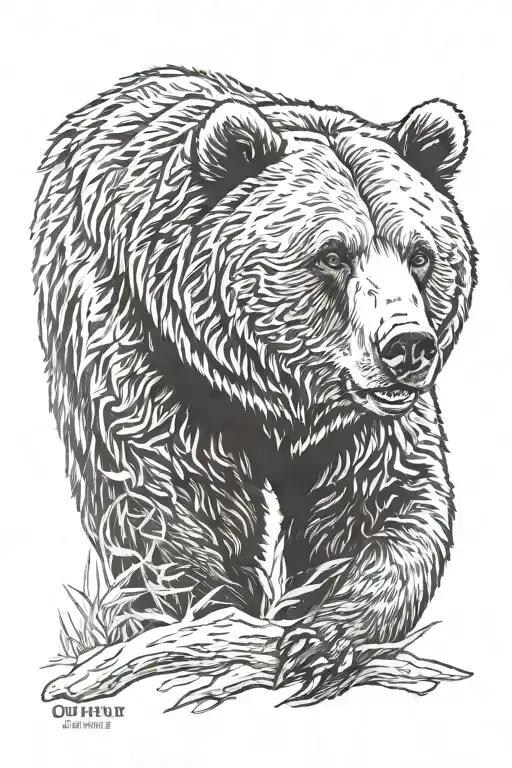 grizzly bear tattoo design idea
