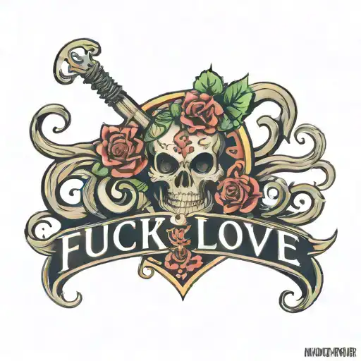 Fuck love tattoo design idea