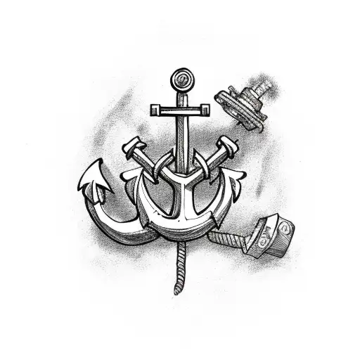 anchor welding stinger torch oxyacetylene tattoo design idea