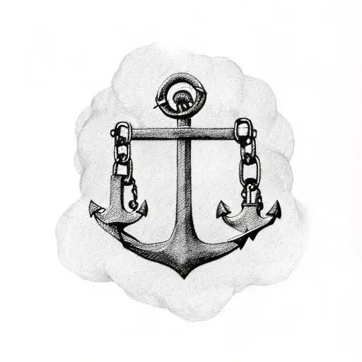 anchor with electrode holder on end of chain wrapped around the anchor tattoo design idea