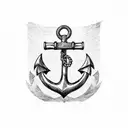 anchor with electrode holder on end of chain wrapped around the anchor tattoo design idea