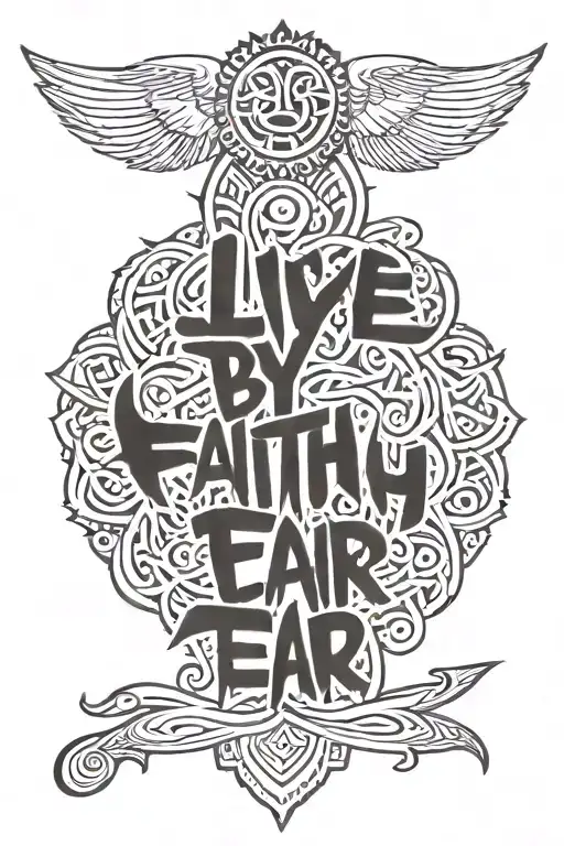 live by faith not fear god tattoo design idea