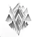 Mountain Scene roman numeral 27 tattoo design idea