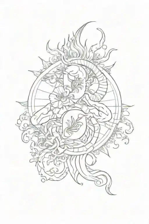 999, October, Scorpio, sun, water, friendship  tattoo design idea