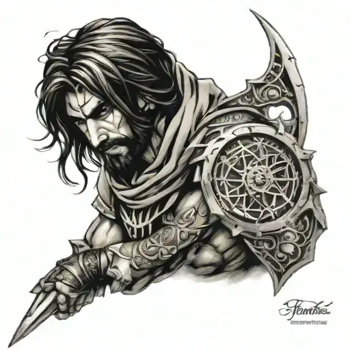 Dagger of time prince of persia warrior within tattoo design idea