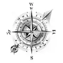 compass with coordinates tattoo design idea