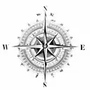 compass with coordinates tattoo design idea