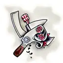 chef knife tattoo design idea