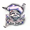 chef knife tattoo design idea