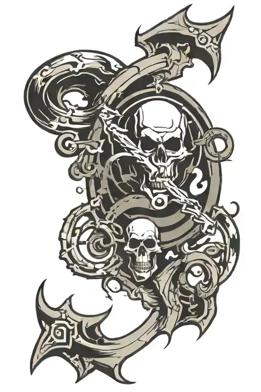 Quake Quade damage symbol and simple ace up my sleeve  tattoo design idea