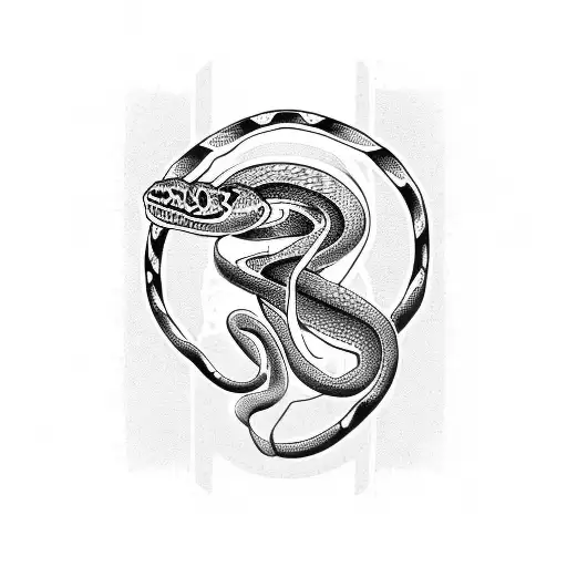 Snake and skull tattoo design idea