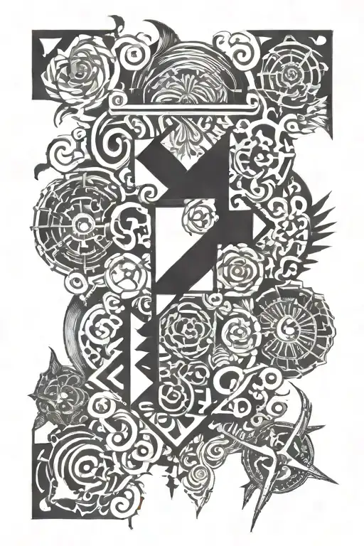 balance chaos and order tattoo design idea