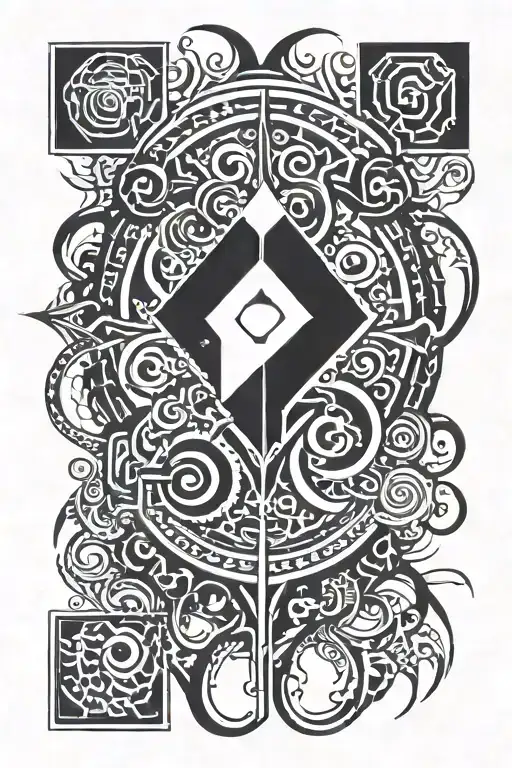 chaos and order tattoo design idea