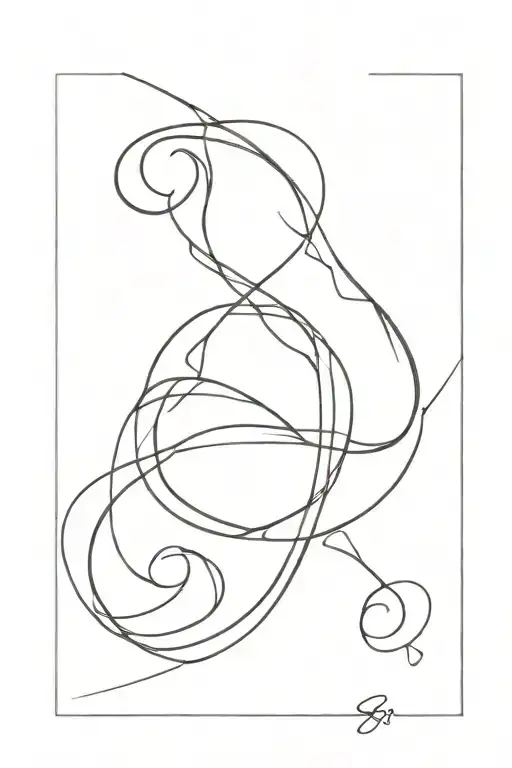 the letter S three times intertwined tattoo design idea