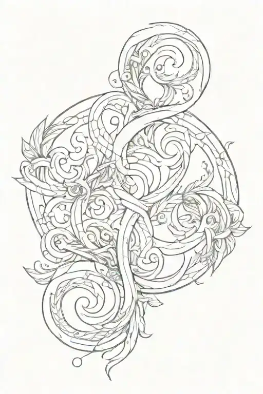 the letter S three times intertwined tattoo design idea