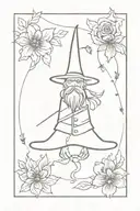 flowe magic wizard tattoo design idea