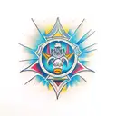 duality horizontal tattoo design idea